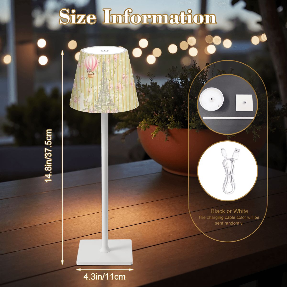 The French Connection Mahjong LED Cordless Table Lamp - Splash of Color Co.