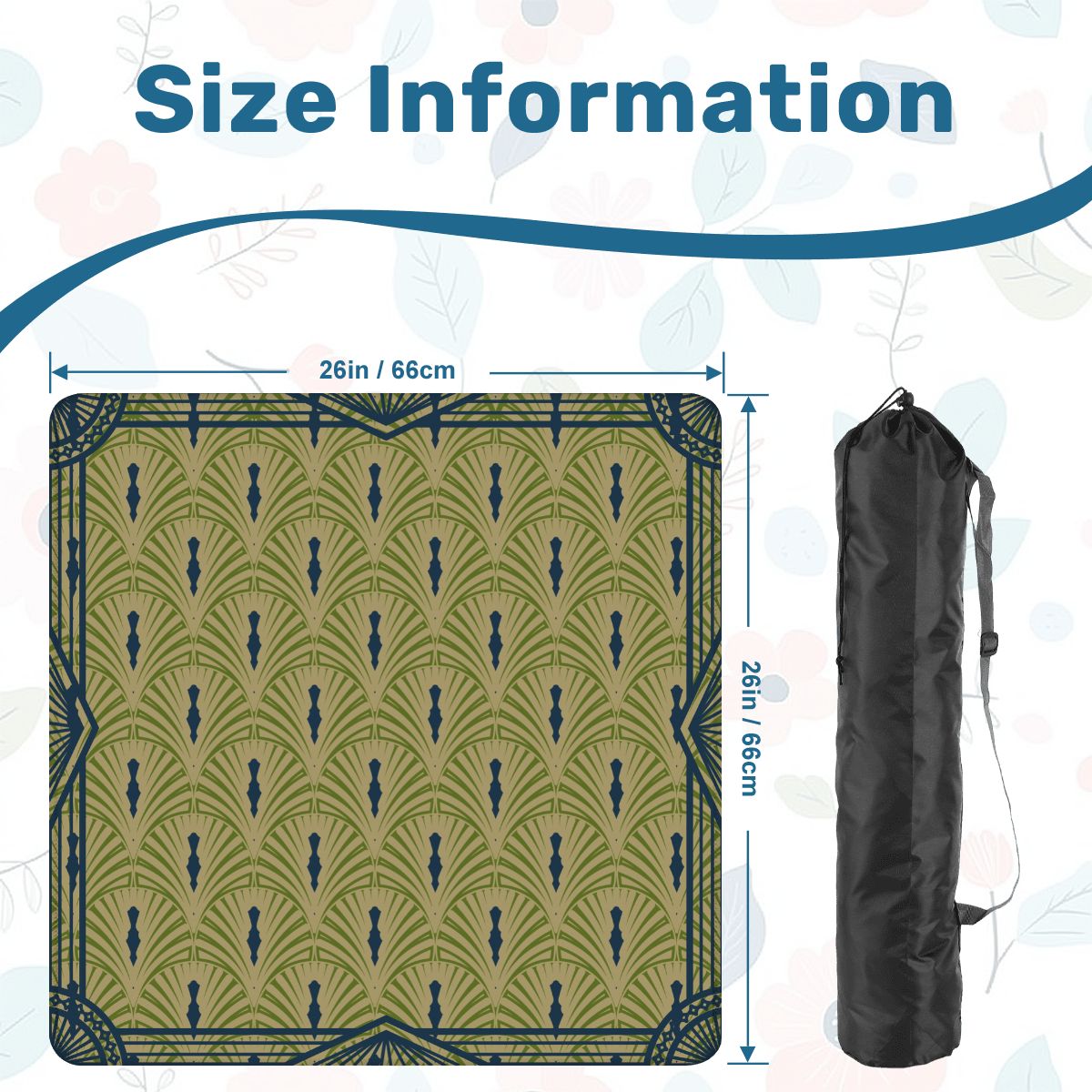 Art Deco Green And Blue Mahjong Mat  26x26