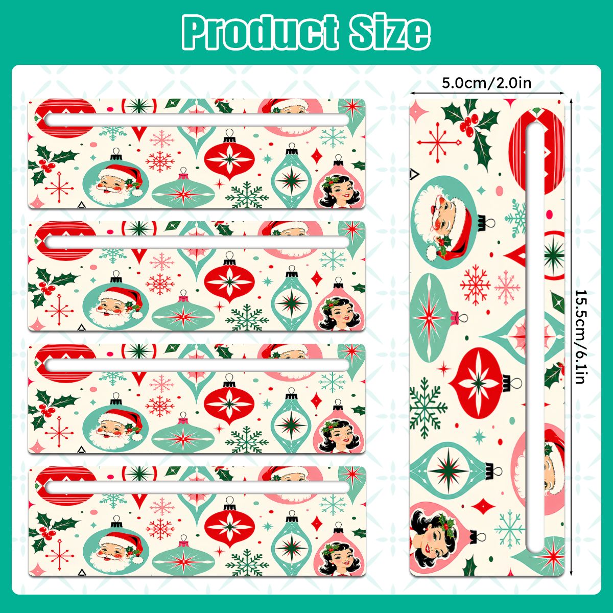 Holly Nostalgic Santa ChristmasMahjong Line Reader 4 Pack