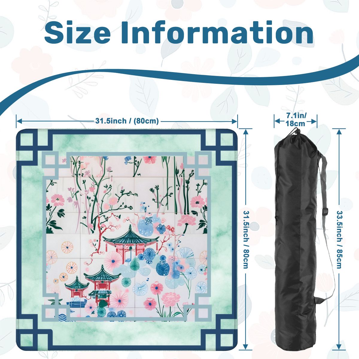 Mahjong Jade Whisper Watercolor Mahj Mat - Splash of Color Co.