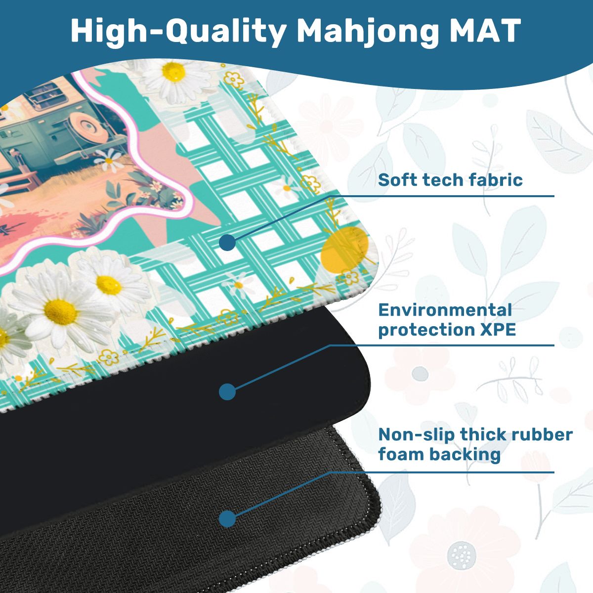 Glamper Boom Yesteryear Daisy Camping, Picnic Mahjong Mat - Splash of Color Co.