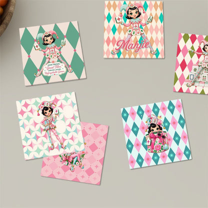Mahjie The Mascot Mahjong Table Ceramic Coaster Set - Splash Of Mahj And Color Co.