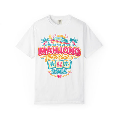 Mahjong Girls Cruise 2026 Group T-Shirt | Mahjong Tiles, Tropical Cruise Design - Splash of Color Co.