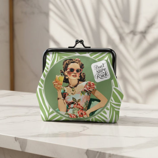 Funny Mahjong Coin Purse, Don't Stare At My Rack Kiss Lock - Splash Of Mahj And Color Co.