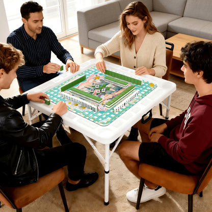 Happy Camping Vintage Nostalgic Mahj Mini Mat And Foldable Mahjong Table - Splash of Color Co.