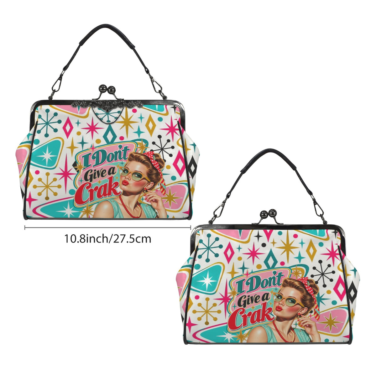 Funny Mahjong Modcentric Kisslock Purse, I Don't Give A Crak