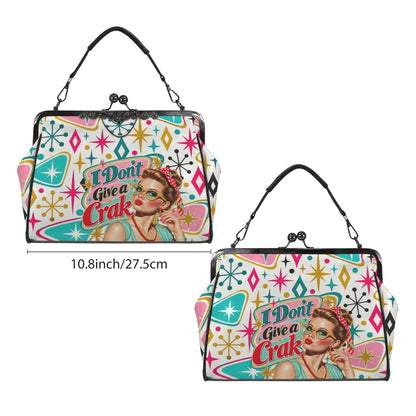 Funny Mahjong Modcentric Kisslock Purse, I Don't Give A Crak