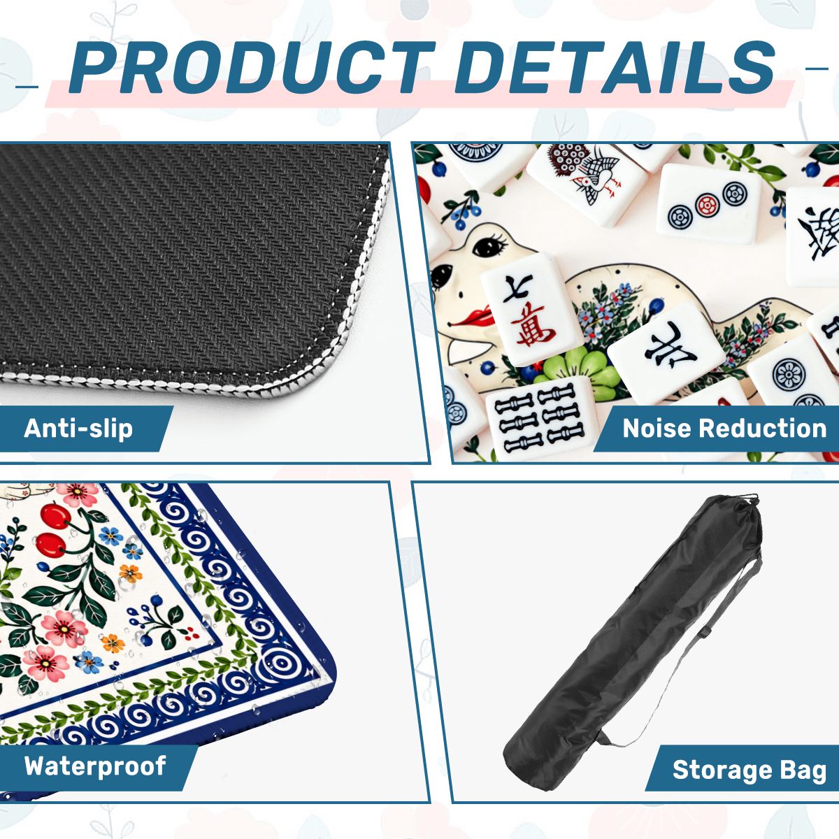 Cherry Toad Polish Pottery Inspired Mahjong Mat - Splash Of Mahj And Color Co.
