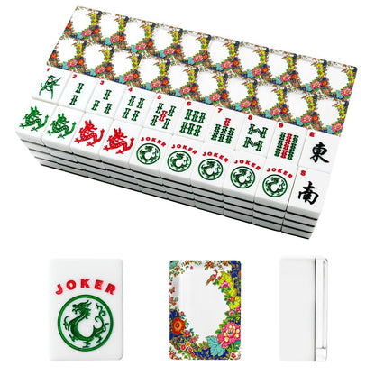 Tobacco Leaf Floral Chinoiserie American Mahjong Tiles And Carry Case - Splash of Color Co.