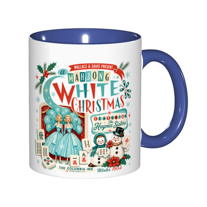 Mahjong White Christmas Nostalgic Haynes Sister Holiday Gift Mug
