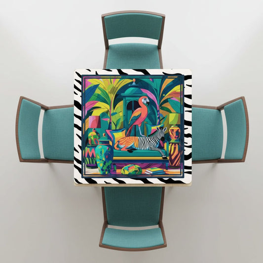 Wild Thang Animal Safari Mahjong Mat 33"x33 - Splash of Color Co.