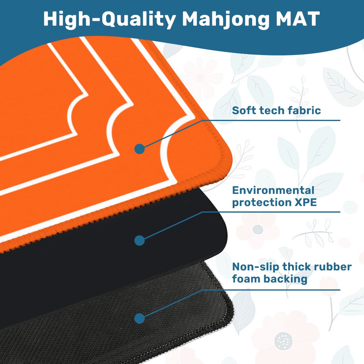 Plain And Simple Minimalist Orange Mahjong Mat - Splash of Color Co.