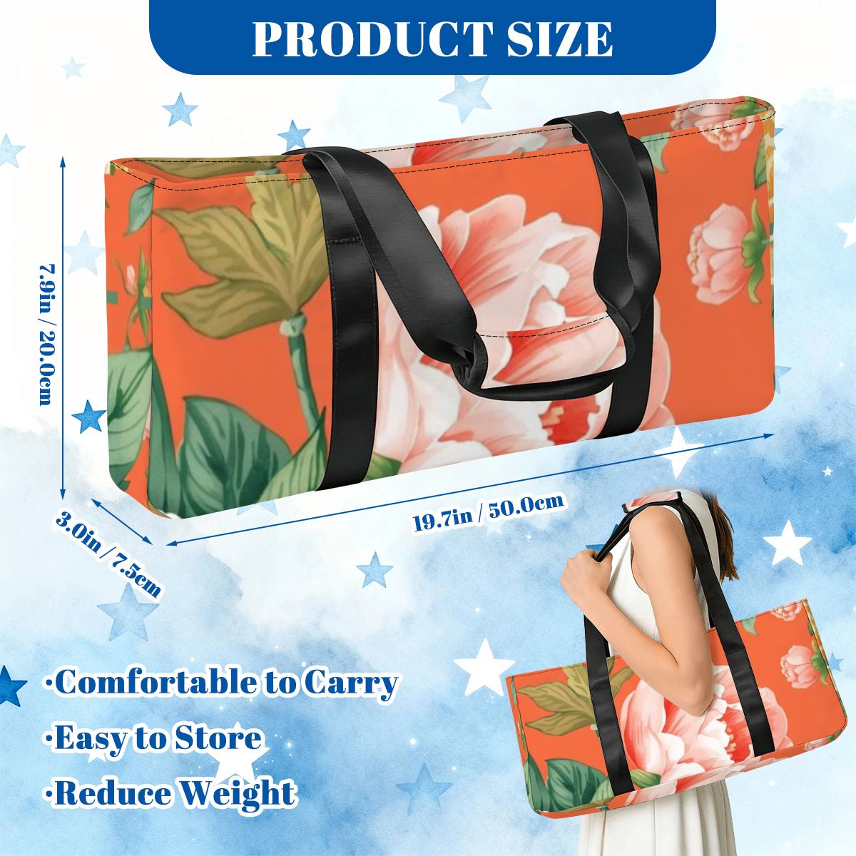 Orange Asian Blossom Bundle Mahjong Bag Set For Tiles And Racks - Splash of Color Co.