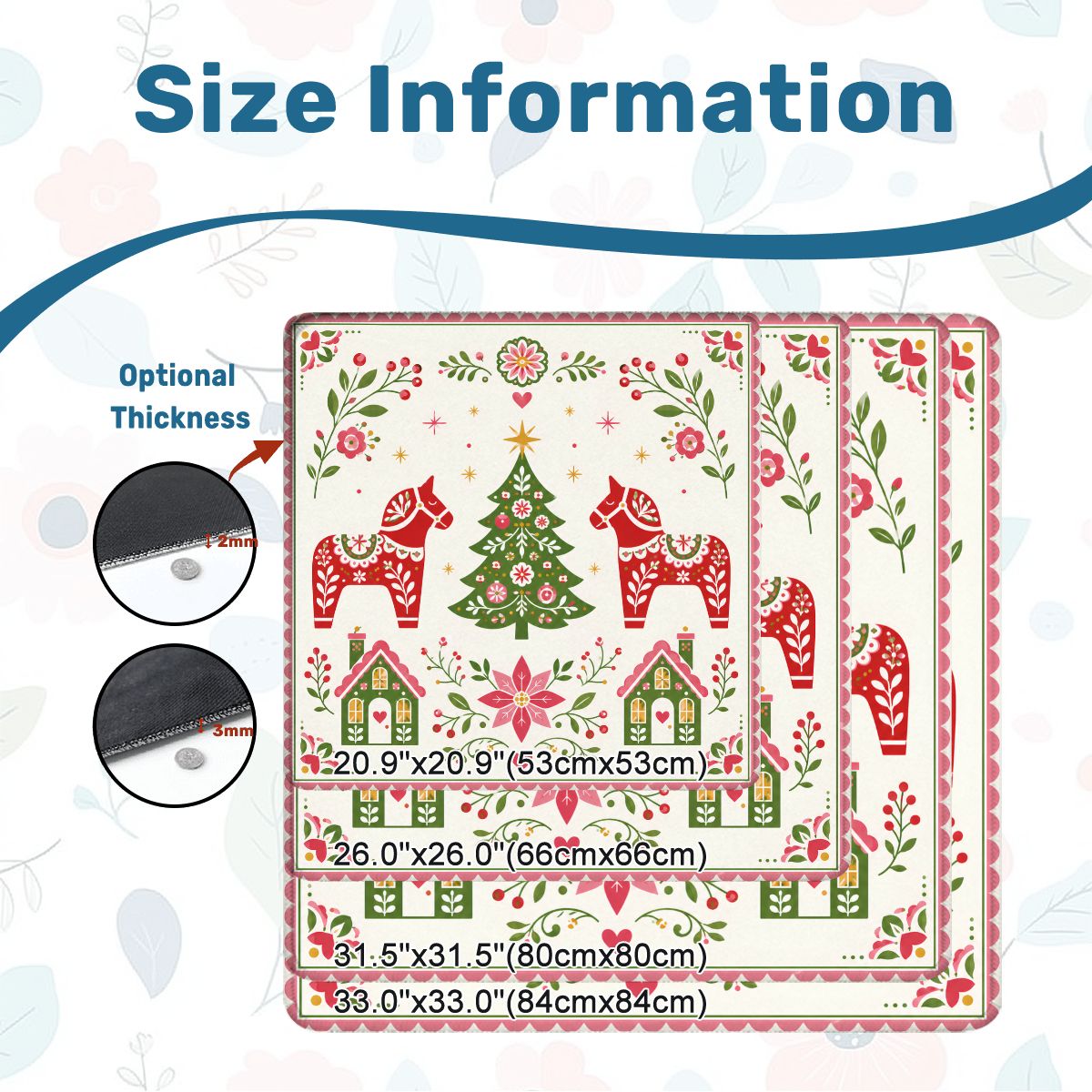 Scandinavian Christmas Whimsiscal Mahjong Holiday Mat