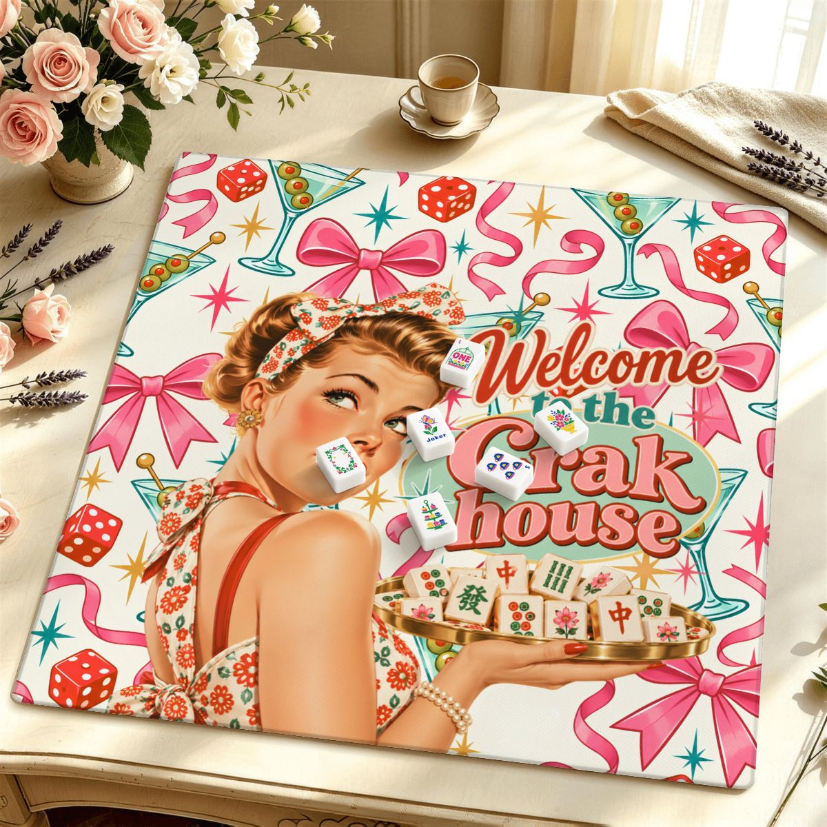 Funny Modcentric Welcome To The Crak House Mahjong Mat Sleek Surface