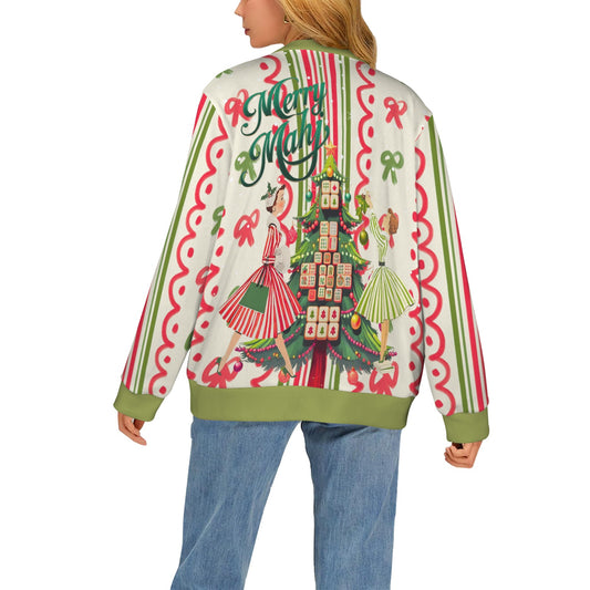 Merry Mahj Women's Mahjong Christmas Cardigan - Splash Of Mahj And Color Co.
