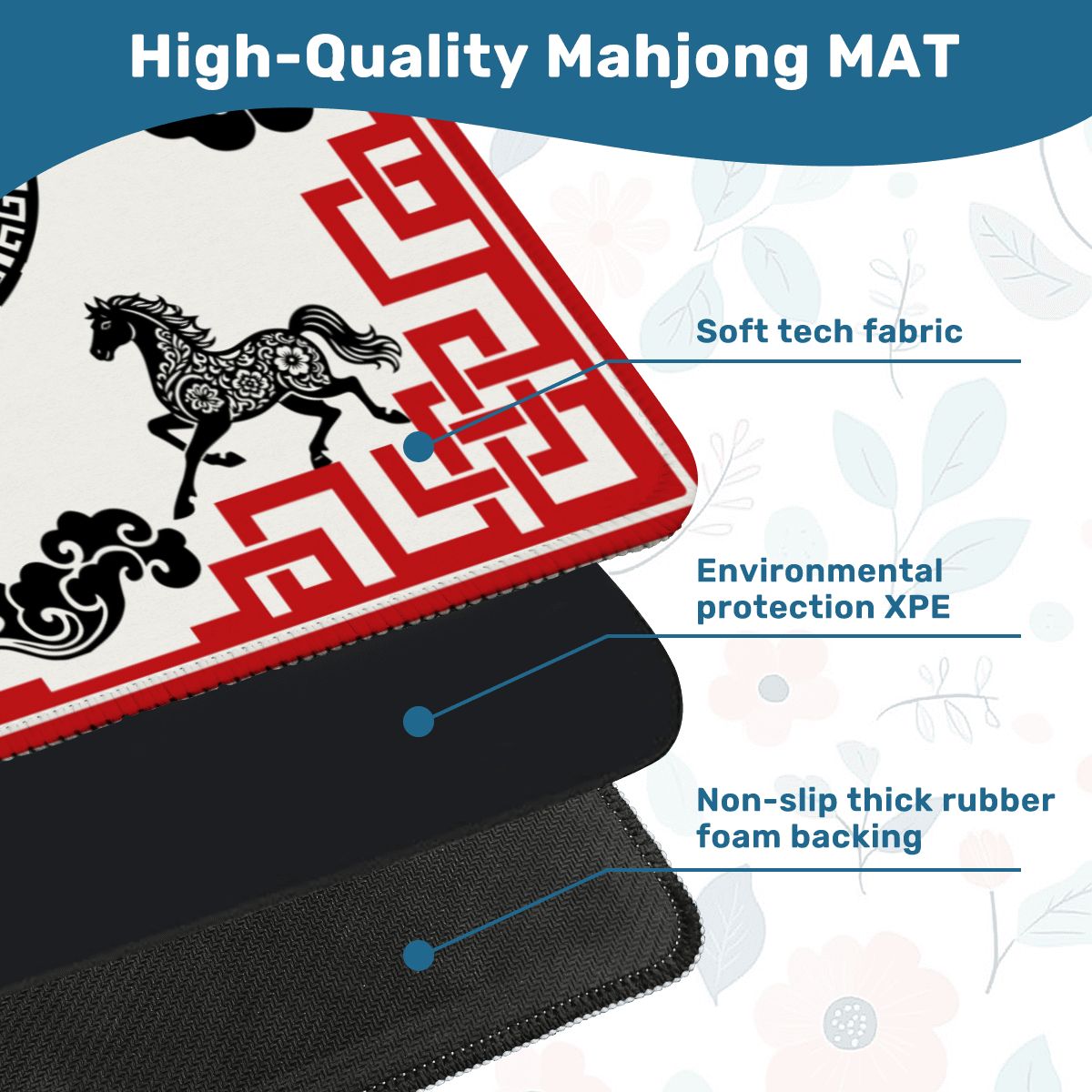 Lucky Qi Asian Mahjong Mat - Splash of Color Co.