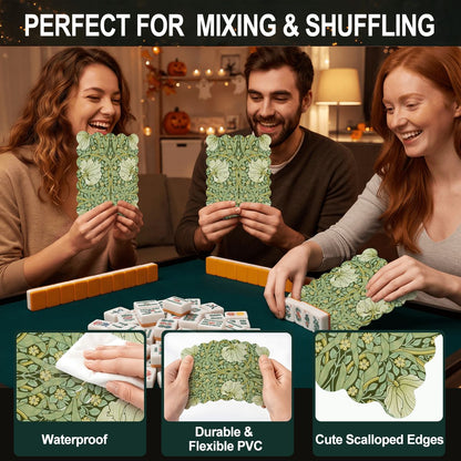 William Morris Vine And Vim Scalloped Mahjong Shuffler Cards  Set of 4