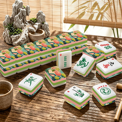 Pickleball Pungs And Pongs 4Layer American Mahjong Tiles Set And Carry Case