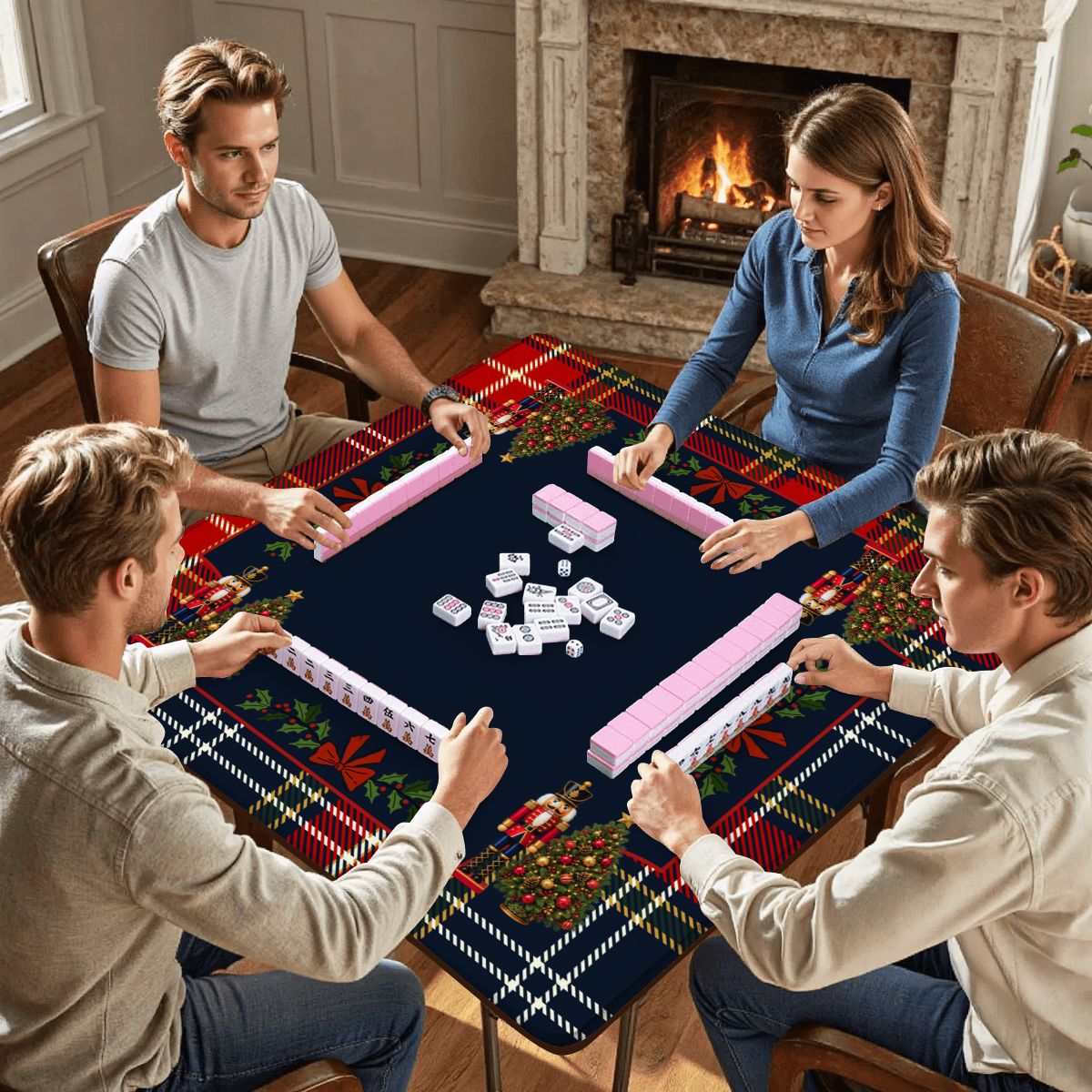 Ralph's Christmas Story Tartan Plaid Mahjong Mat - Splash Of Mahj And Color Co.