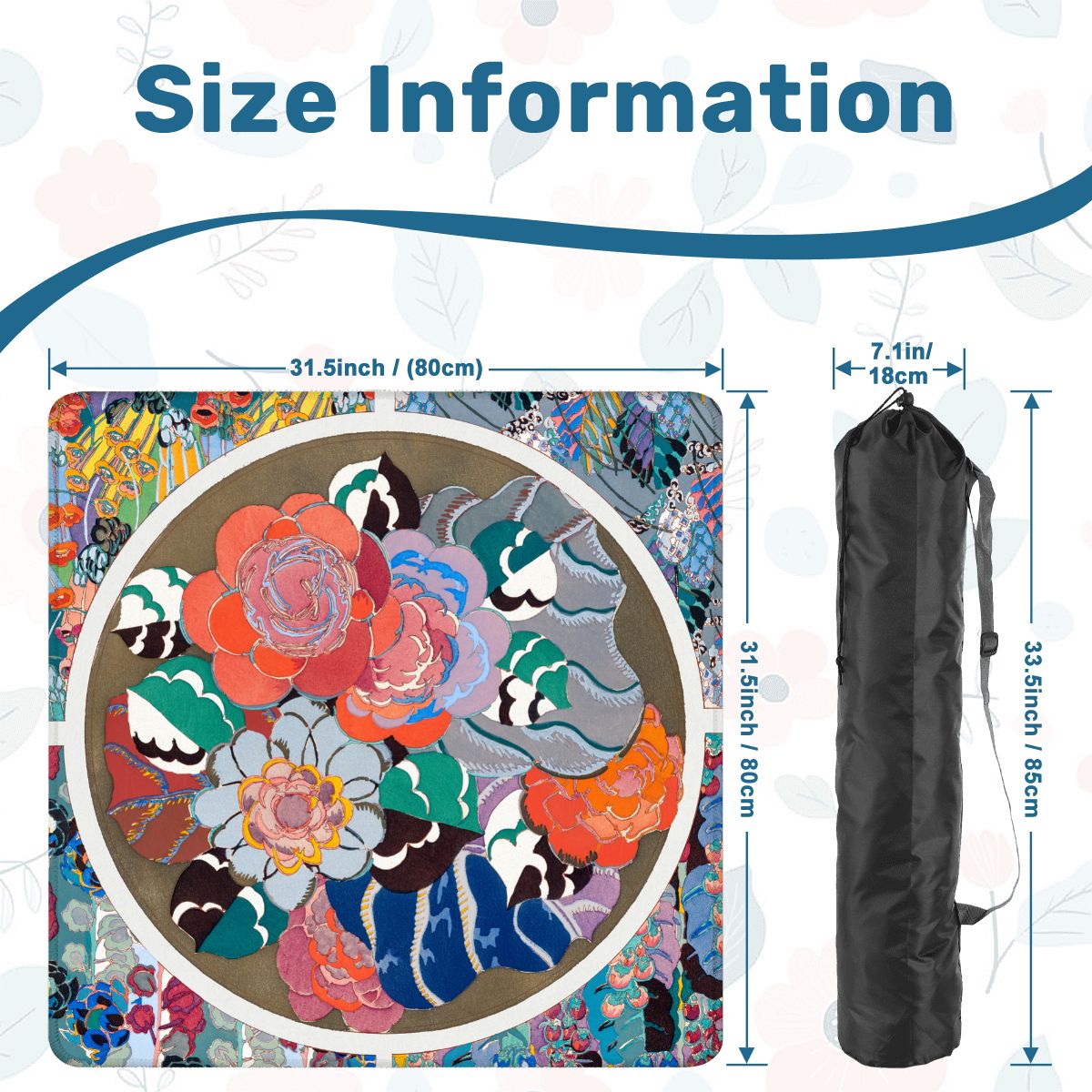 Art Deco Floral Bouquet Mahjong Mat - Splash of Color Co.