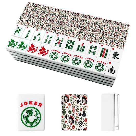 Mackenzies Garden Black Red Green American Mahjong Tiles And Carry Case - Splash of Color Co.