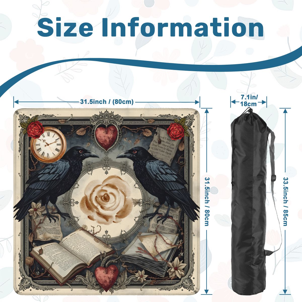 Edgar Allen Poe Enchanted Mahjong Mat - Splash of Color Co.