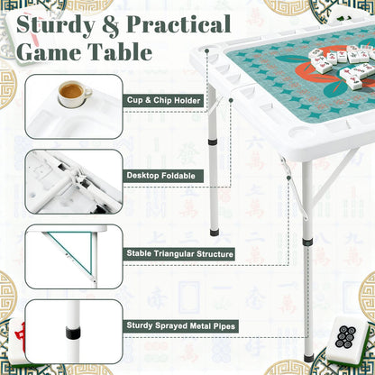 Modern Norwegian Flower Mini Mahj Mat And Foldable Mahjong Table - Splash of Color Co.