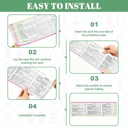 Staffordshire Preppy Pink Green Striped 4 Mahjong Card Holder with Line Finder - Splash of Color Co.