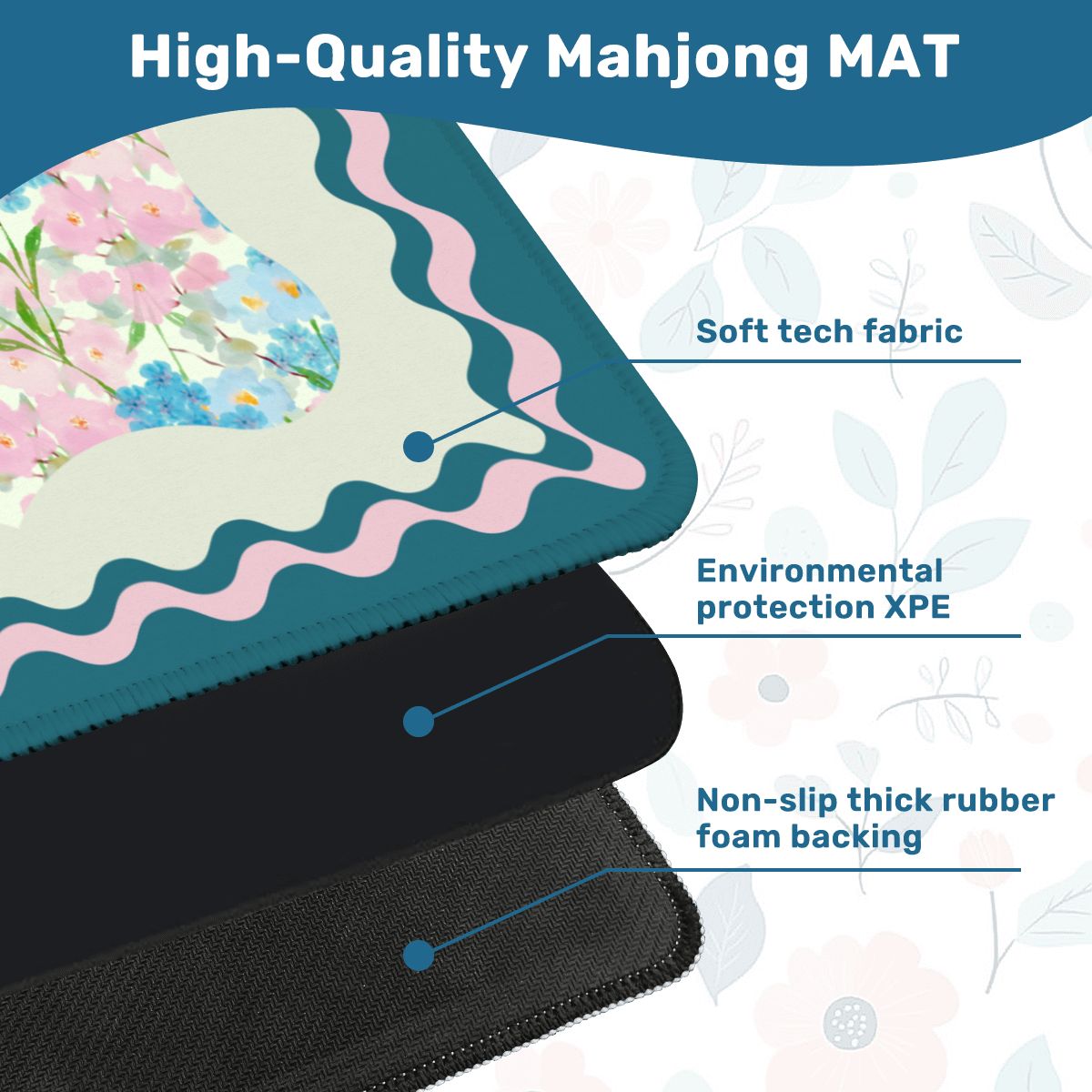 Tealara Bloom Mahjong Mat - Splash of Color Co.