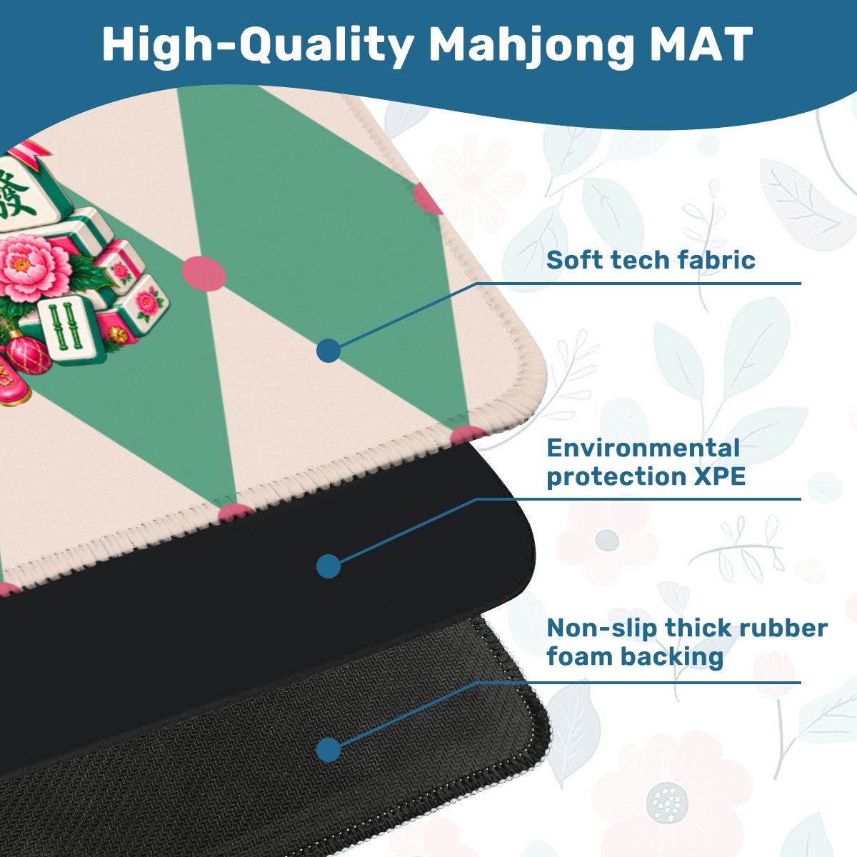 Christmas Harlequin Mahjie Nutcracker Mahjong Mat
