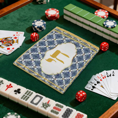 Chai Royal Jewish Lucky Number 18 4 Mahjong Card Holder with Line Finder - Splash of Color Co.