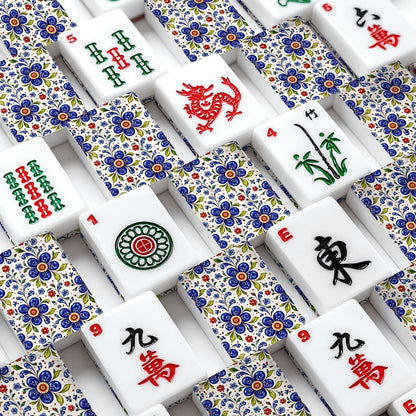 Pottery PORCELAIN Designed American Mahjong Tile Set And Carry Bag - Splash Of Mahj And Color Co.