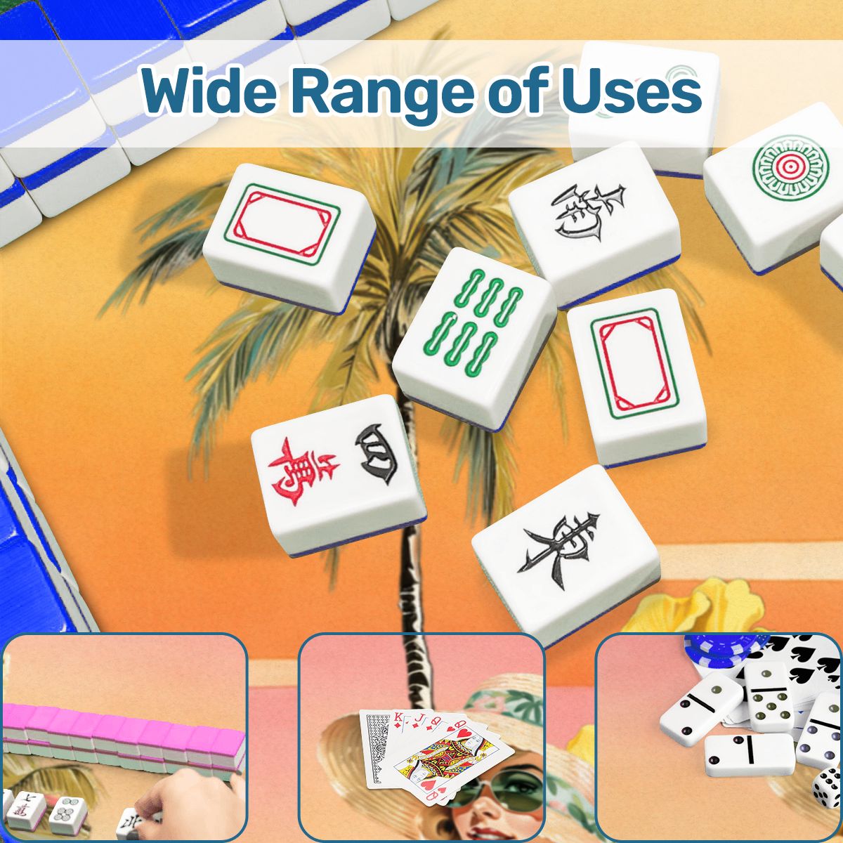 Summer Nostalgic Beach House Round Mahjong Mat