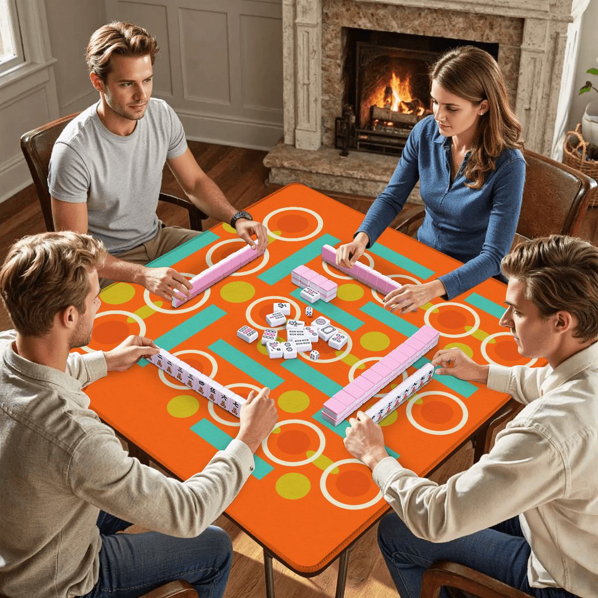 Palm Springs Orange Mahjong Mat - Splash of Color Co.