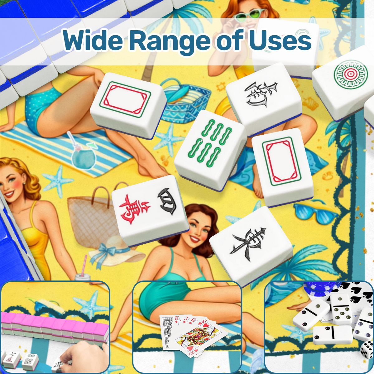 Palm Coast Pinups Mahjong Mat - Splash of Color Co.