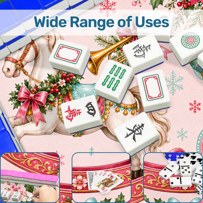 Magical Christmas Mahjong Mat Rocking Horse