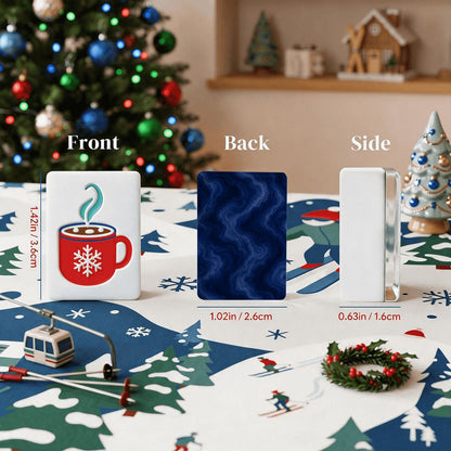 Winter Blues Alpine Slopes ENGRAVED Christmas Mahjong Tiles And Carry Case - Splash Of Mahj And Color Co.