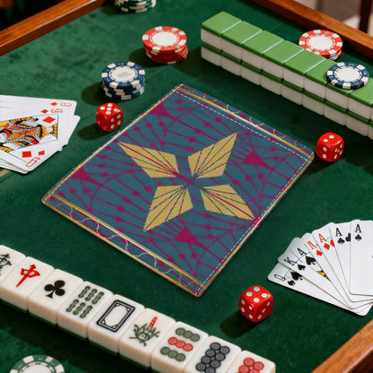 Art Deco Speakeasy Golden Glitz & Berry Blitz 4 Mahjong Card Holder with Line Finder - Splash of Color Co.