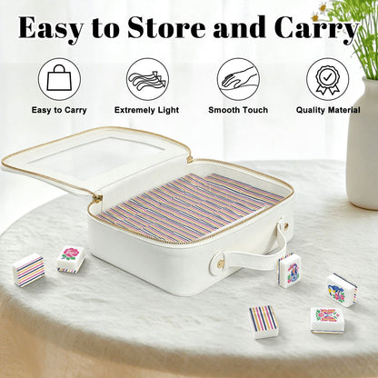 Preppy Pastel Striped American Chinoiserie Mahjong Tiles