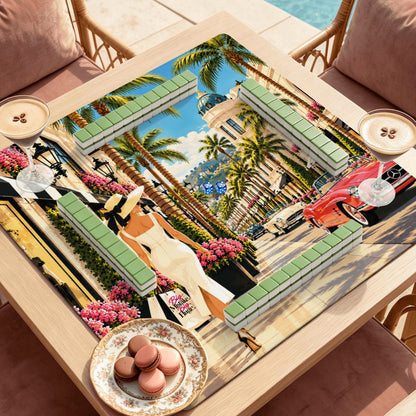 Big Mistake On Rodeo Drive Mahjong Mat Sleek Surface - Splash Of Mahj And Color Co.