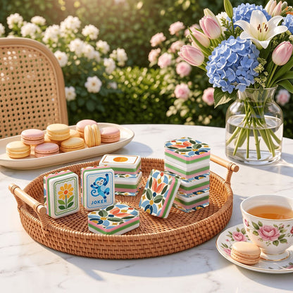 Mod About You Scandinavian Folk Art American Mahjong Tiles 4Layer With Carry Case - Splash Of Mahj And Color Co.