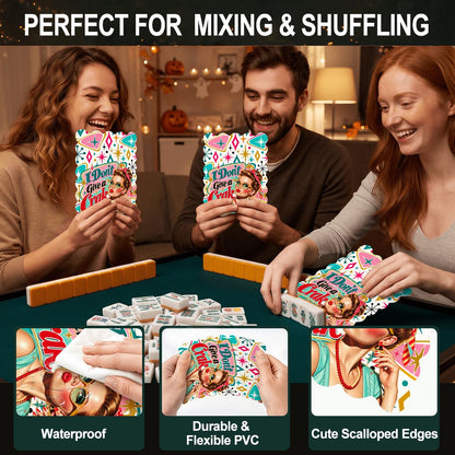I Don't Give A Crak Scalloped Mahjong Shuffler Cards  Set of 4