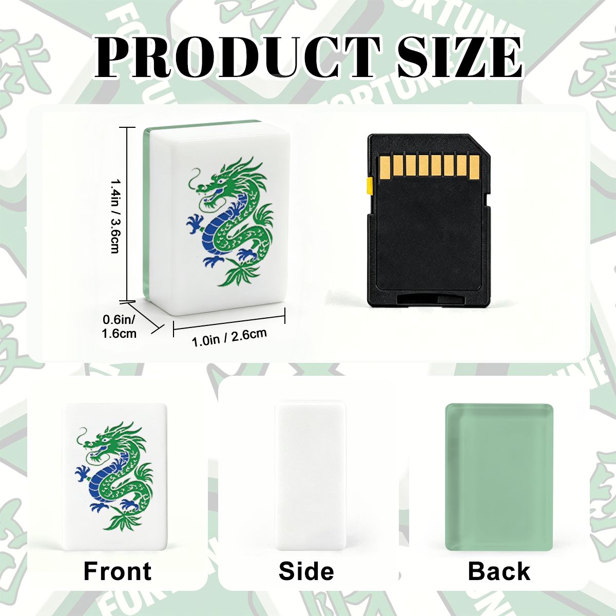 Mint Green Chinoiserie American Mahjong Tiles And Carry Case - Splash Of Mahj And Color Co.