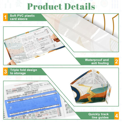 Art Deco Gilded Marbled Design 4 Mahjong Card Holder with Line Finder - Splash of Color Co.