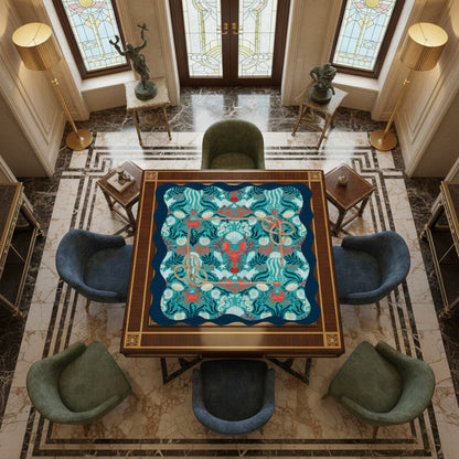 New England Nautical Scalloped Mahjong Mat