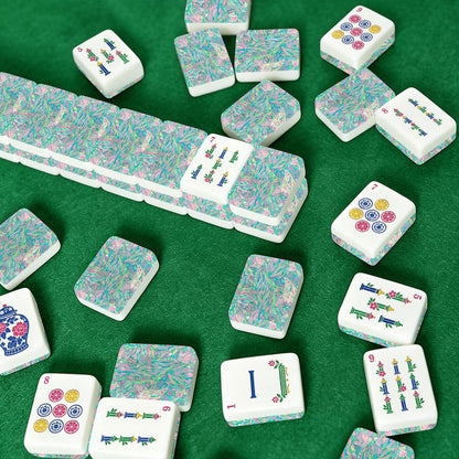 Preppy Chinoiserie Pastel American Mahjong Tiles And Carry Case