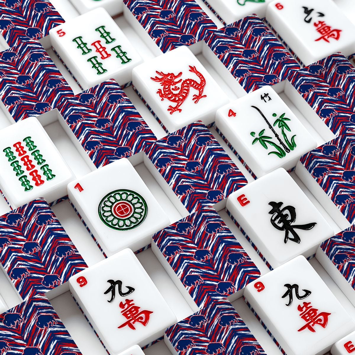 Buffalo Football Fans American Mahjong Tiles And Carry Case