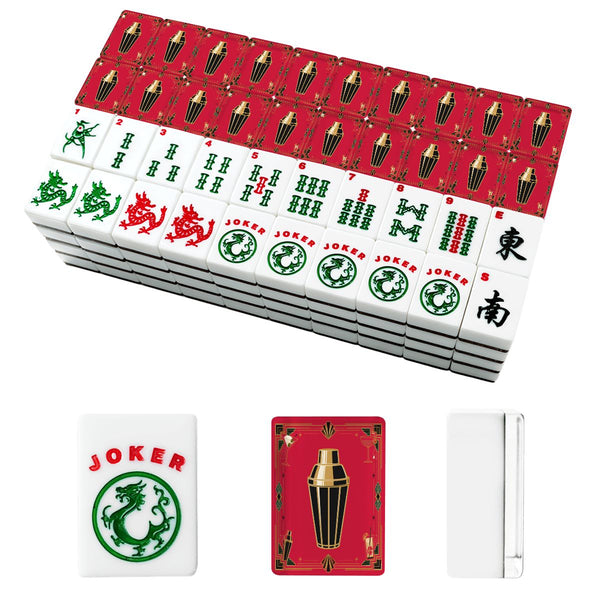 Art Deco Speakeasy Cocktail Shaker American Mahjong Tiles And Carry Case Bundle - Splash of Color Co.