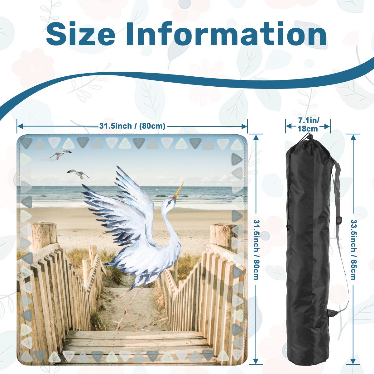 Heron Harbor Mahjong Mat, Beachy Vibe Heron Mahj Mat - Splash of Color Co.